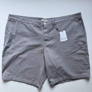 ROBERT GRAHAM 10" Chino Shorts Mens‎ 48 Classic Fit Gray Golf Casual Stretch